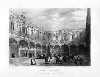 The Royal Exchange, London, 19. század. alkotó: J. Woods