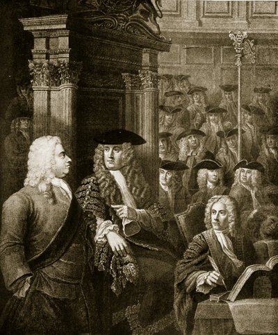 Az alsóház Walpole kormányzatában, illusztráció a „Hutchinson