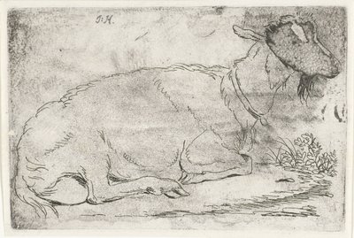 fekvő kecske alkotó: Jabes Heenck (signed by artist)