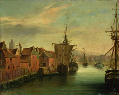 St. Catherines Quay, Ipswich, 1830 körül (tábla) alkotó: Jabez Hare