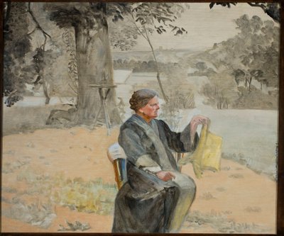Helena nővér portréja a kertben alkotó: Jacek Malczewski