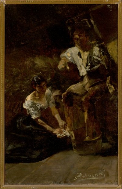 Lábmosás (szibériai jelenet) alkotó: Jacek Malczewski