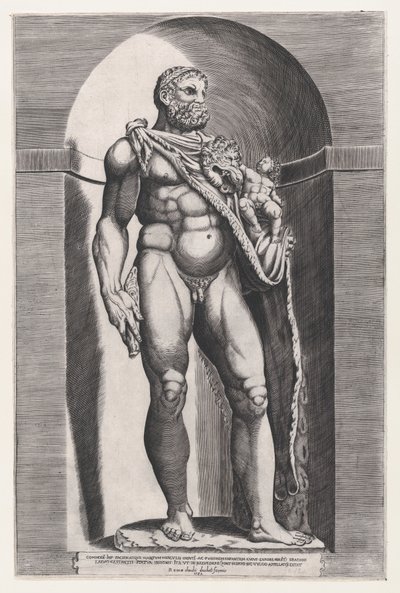 A római pompás tükre: Commodus császár, mint Herkules, 1582., 1582 alkotó: Jacob(us) Bos.