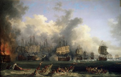 ""Török hajók elsüllyedése a csesmei csata során 1770. 05. 07."" (A haditengerészeti cseszmai csata 1770. július 5-én) Ellenezte II. Katalin Oroszországának és az Oszmán Birodalom flottáit a görögországi Chios felé (Orloff forradalma). vagy Expedíció a f alkotó: Jacob Philippe Hackert