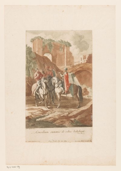A kapitányok éjszakai konzultációja Consilium summis de rebus habebant (cím a tárgyon) alkotó: Jacob Andreas Fridrich (I)