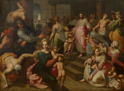Krisztus megáldja a gyermekeket Engedd, hogy hozzám jöjjenek a kisgyermekek. alkotó: Jacob Backer de