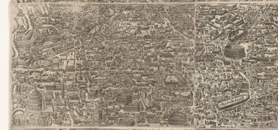 Plattegrond van Rome ten tijde van keizer Augustus (középső blad) Nagyon pontos kép az ókori városról ókori műemlékekből alakult ki Az ókori Róma képei romos épületek nyomairól alkotó: Jacob Bos