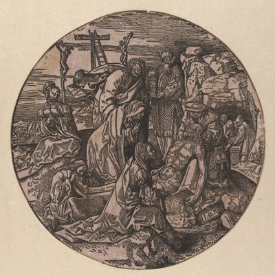 Krisztus reszketése és temetése The Round Passion (sorozat címe) alkotó: Jacob Cornelisz van Oostsanen