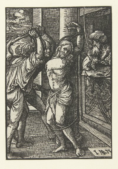 Krisztus csapása A kis szenvedély (sorozat címe) alkotó: Jacob Cornelisz van Oostsanen