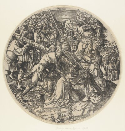 A kereszt hordozása The Round Passion (sorozat címe) alkotó: Jacob Cornelisz van Oostsanen