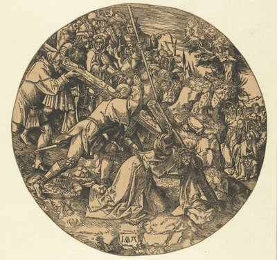 A kereszt hordozása The Round Passion (sorozat címe) alkotó: Jacob Cornelisz van Oostsanen