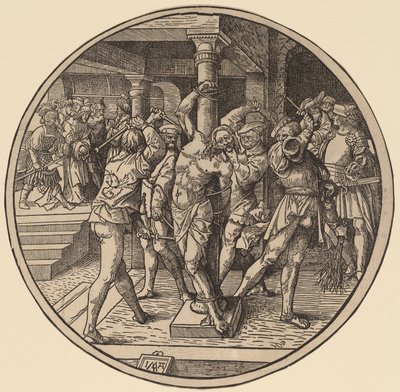 Krisztus megkorbácsolása és Krisztus Pilátus előtt alkotó: Jacob Cornelisz van Oostsanen