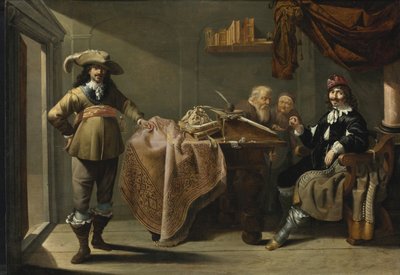 Alamizsnaadás közjegyzői irodában alkotó: Jacob Duck