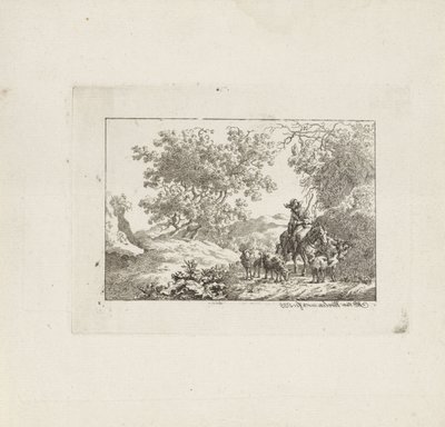 Pásztor lóháton csordával alkotó: Jacob Elias van Varelen