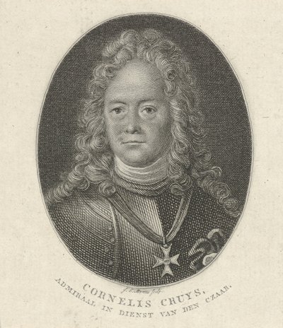 Cornelius Cruys 1655-1727, az orosz birodalmi haditengerészet admirálisának portréja, 1818 alkotó: Jacob Ernst Marcus