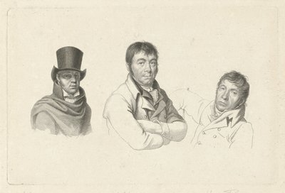 Jan Kamphuysen, Dirk Versteegh és Hendrik de Flines portréi alkotó: Jacob Ernst Marcus