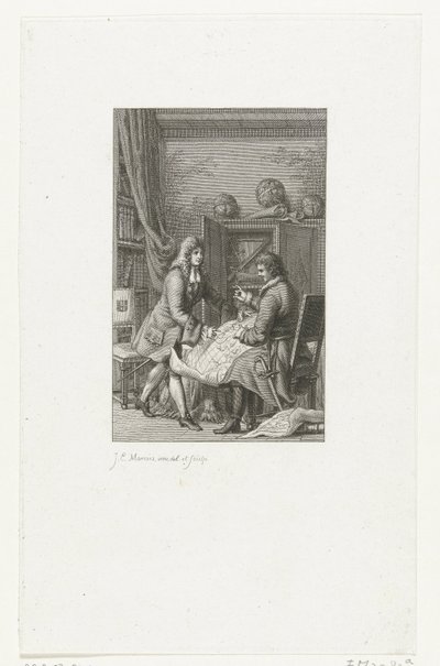 Nagy Péter cár és Nicolaes Witsen polgármester térképet tanulmányoznak, 1814 alkotó: Jacob Ernst Marcus