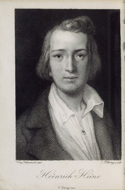 Heinrich Heine költő portréja 1797-1856, 1850 alkotó: Jacob Felsing