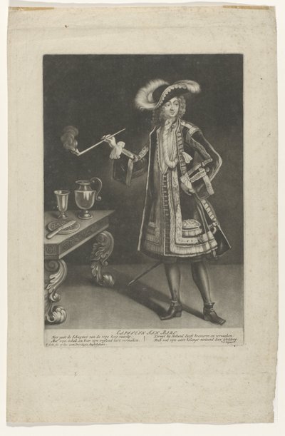 Jan Bart portré kapitány pipával áll Jan Bart kapitány (cím a tárgyon) alkotó: Jacob Gole