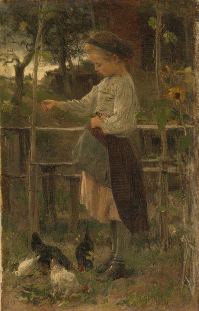 Csirkék etetése alkotó: Jacob Henricus or Hendricus Maris