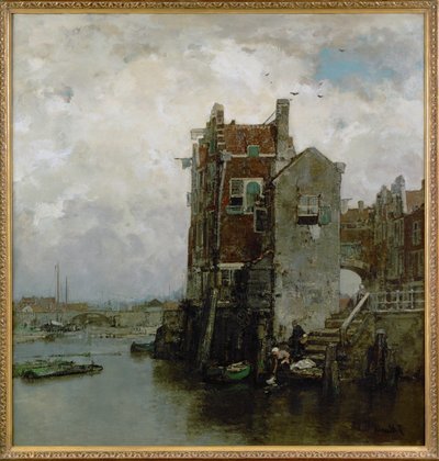 Régi Dordrecht látképe (festmény) alkotó: Jacob Henricus or Hendricus Maris
