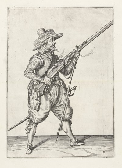 Testőr, aki alá helyezi a furketét, 1600 körül alkotó: Jacob II de Gheyn