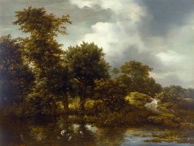 Erdős táj tóval, 1640-es évek vége alkotó: Jacob van Ruisdael