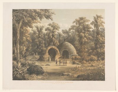 A bimai sírok figurái Ősi királyi sírok a Bima negorijban Sumbauwa szigetén (cím a tárgyon) alkotó: Jacob Jan van der Maaten