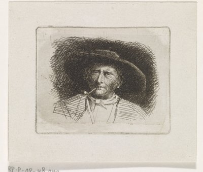 Egy pipával rendelkező férfi feje alkotó: Jacob Jan van der Maaten