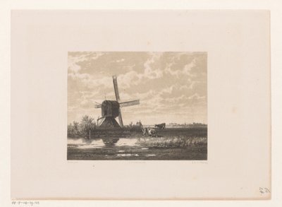 Táj egy malom a vízen alkotó: Jacob Jan van der Maaten