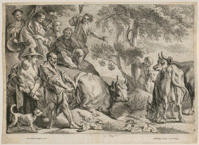 Cacus elrabolja Herkules szarvasmarháját alkotó: Jacob Jordaens