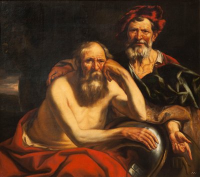 Hérakleitosz és Démokritosz. alkotó: Jacob Jordaens