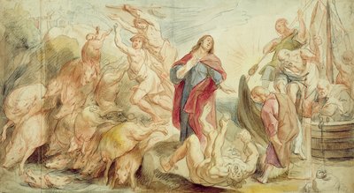 Jézus elűzi az ördögöt a megszállottaktól (kréta és wc papíron) alkotó: Jacob Jordaens