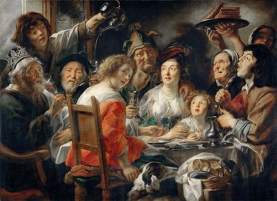 A király iszik, avagy családi étkezés vízkereszt ünnepén alkotó: Jacob Jordaens