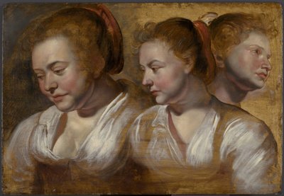 Egy fiatal nő három tanulmánya alkotó: Jacob Jordaens