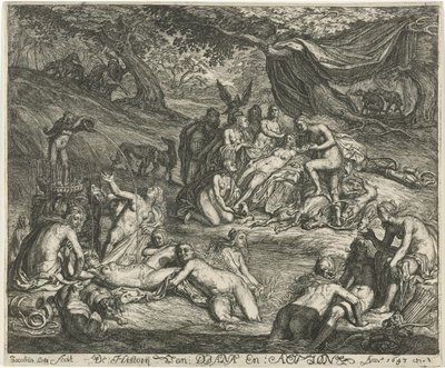 Diana felfedezi Callisto terhességét Diana és Acteon története (cím a tárgyon) alkotó: Jacob Lois