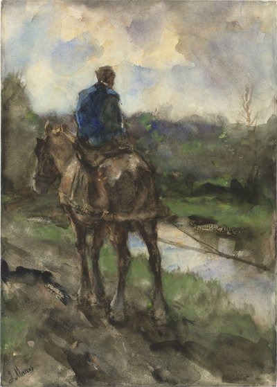 Vadász lóháton a vontatóúton alkotó: Jacob Maris
