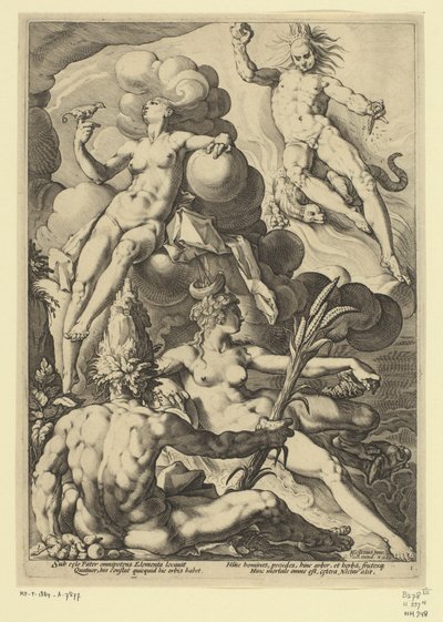 A négy elem Mitológiai és allegorikus ábrázolások (sorozat címe) alkotó: Jacob Matham (attributed to)