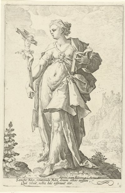 Hit (Fides) Az erények (sorozat címe) alkotó: Jacob Matham (attributed to)