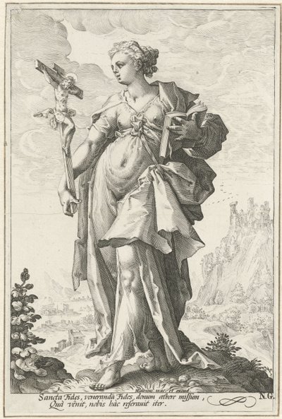 Hit (Fides) Az erények (sorozat címe) alkotó: Jacob Matham (attributed to)