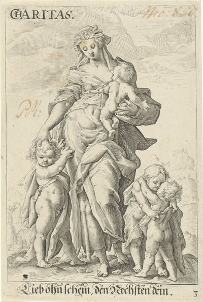 Liefde (jótékonysági szervezet) Jótékonyság (cím a tárgyon) alkotó: Jacob Matham (attributed to)