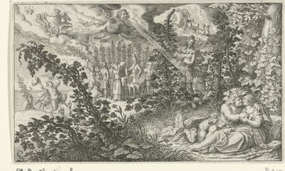 Bacchus és Ariadne mint szeretők alkotó: Jacob Matham