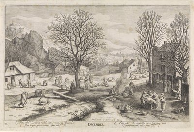 December (cím a tárgyon) A tizenkét hónap (sorozat címe) alkotó: Jacob Matham