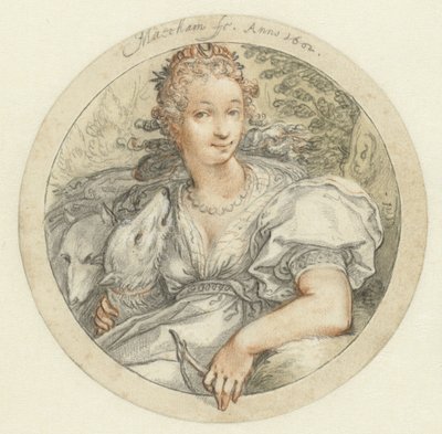 Diana kerek keretben alkotó: Jacob Matham