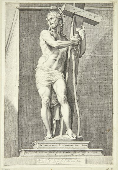 Jézus áll a kereszttel alkotó: Jacob Matham
