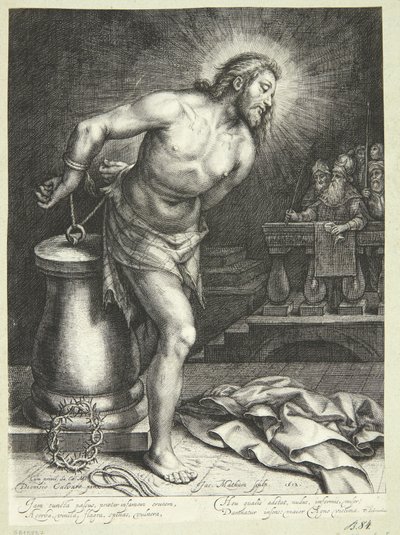 Jézus az oszlopnál (a bőrfonás után) alkotó: Jacob Matham