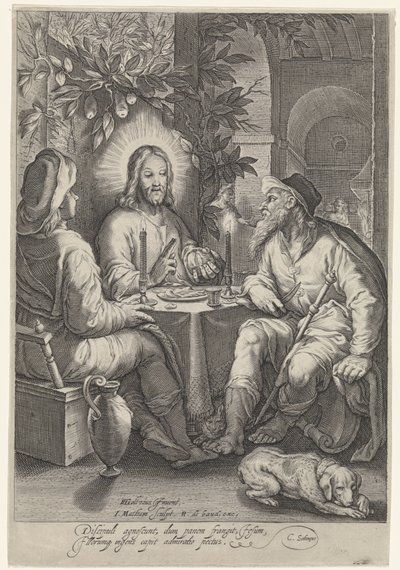 Étkezés Emmausban alkotó: Jacob Matham