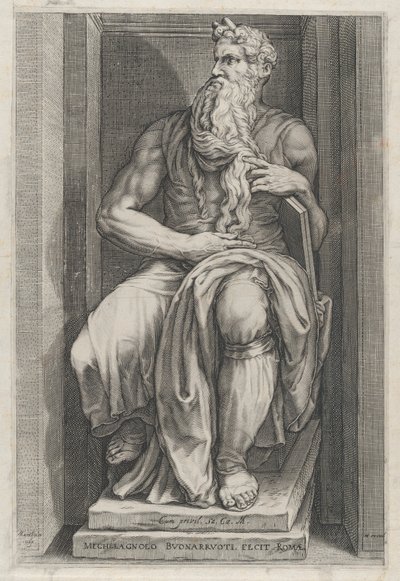 A nagyszerűség római tükre: Mózes Michelangelo szobra után, 16. sz..., 16. század. alkotó: Jacob Matham