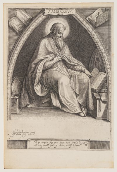 Szent Ambrus, az Egyházatyákból alkotó: Jacob Matham