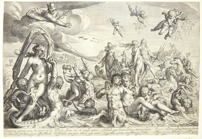Neptunusz és Thetis diadala alkotó: Jacob Matham